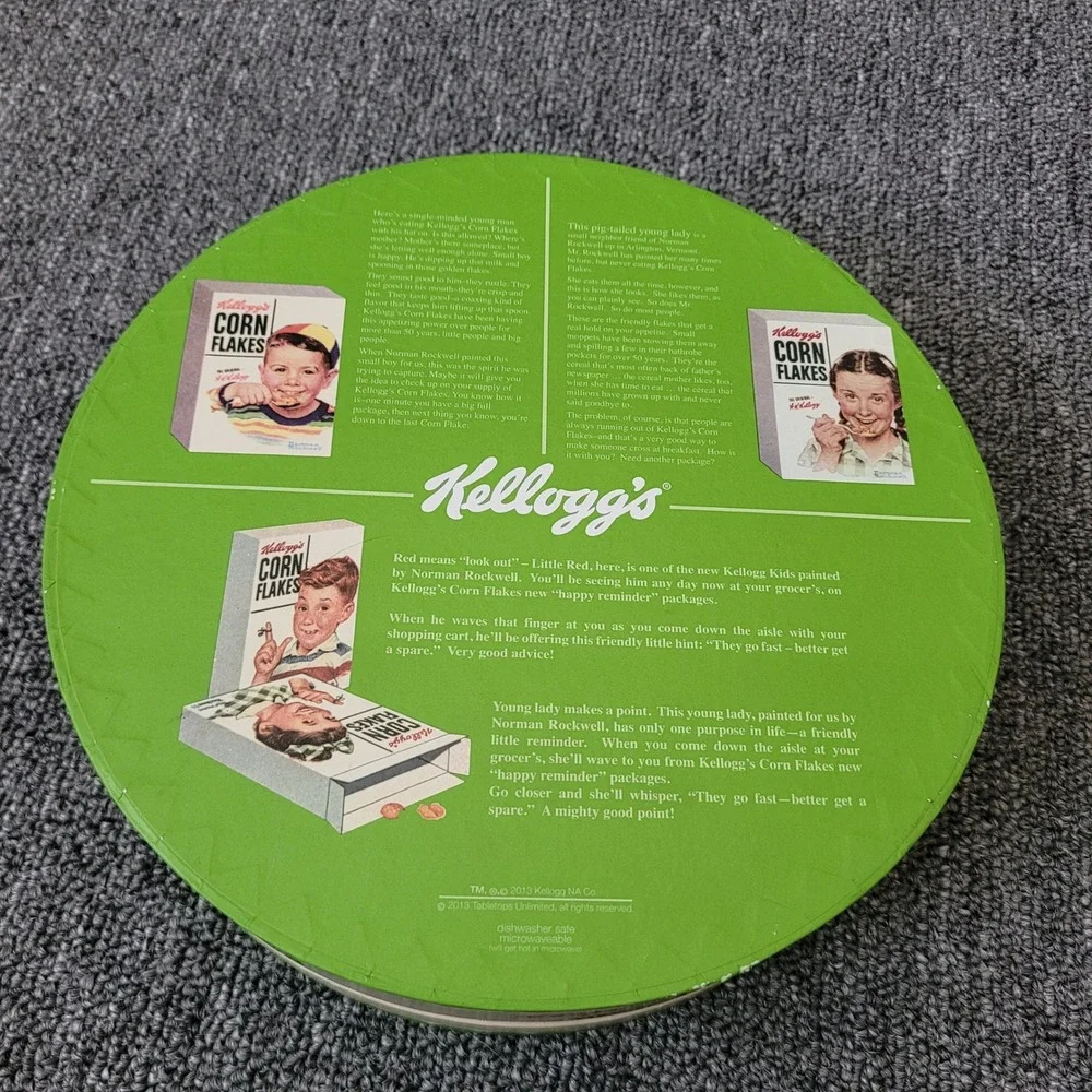 Collectible Norman Rockwell Kellogg's corn flakes set of 4 plates retro american